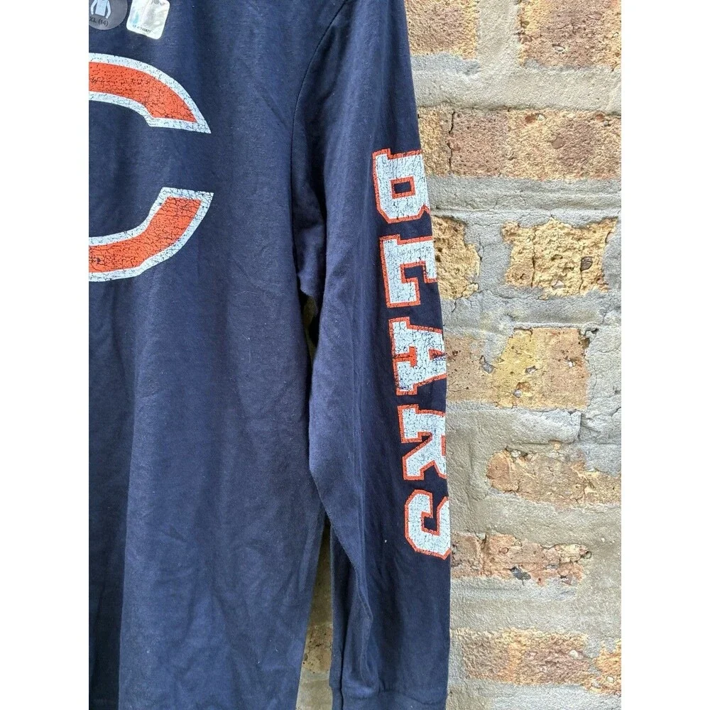 NFL Team Apparel Chicago Bears NFL Navy Long Sleeve Boys Shirt XL (14) Licensed